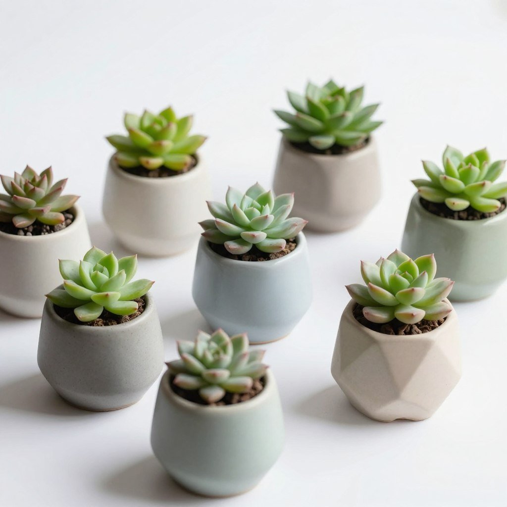Decorative succulent plants in stylish pots Decorative succulent plants in stylish pots