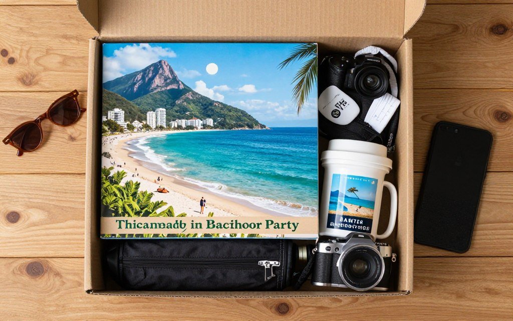 Destination-specific bachelor party gift box