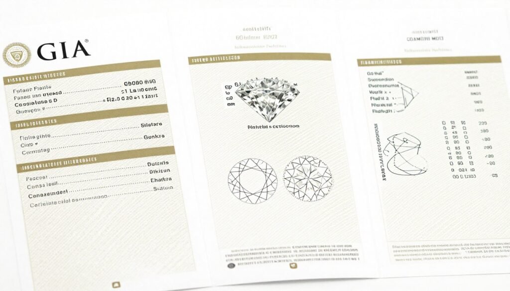 Diamond certification documents and grading report Diamond certification documents and grading report