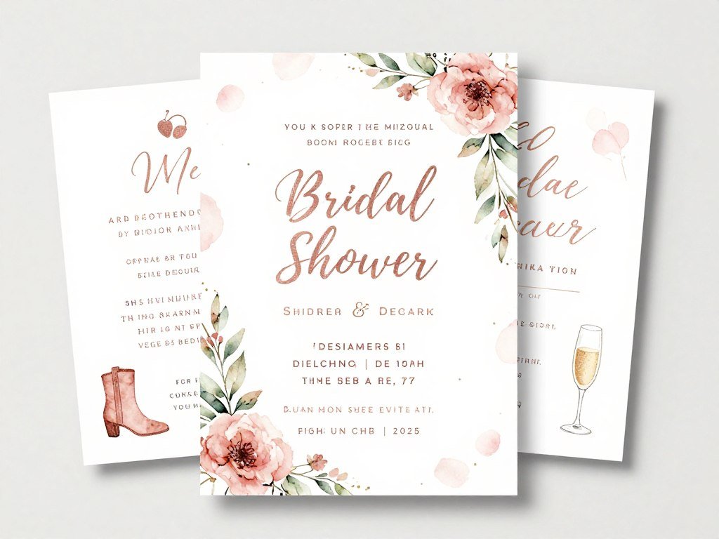 Elegant floral bridal shower invitation