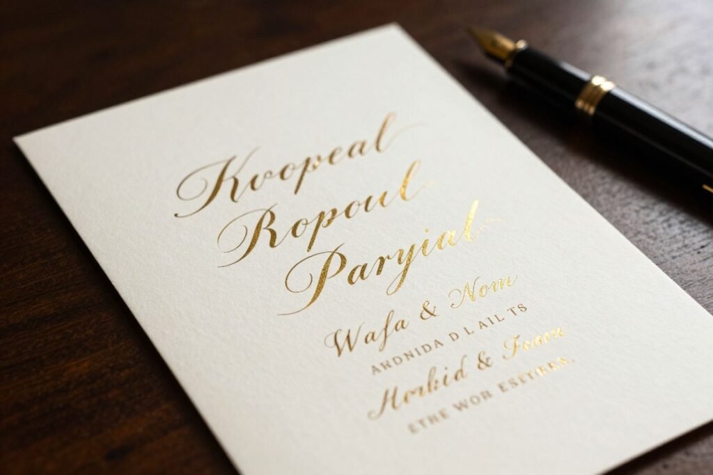 Elegant formal groomsmen proposal card with classic typography