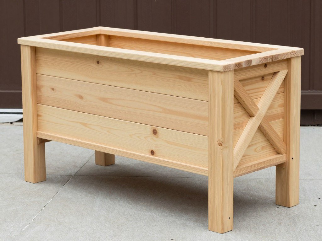 Elevated raised planter box with legs for easy access