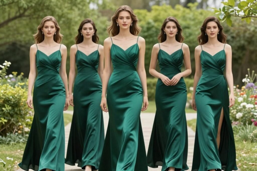 Emerald green bridesmaid dress elegant style