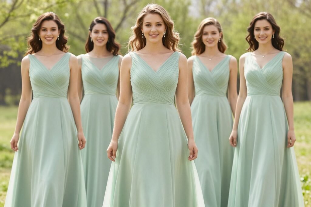 Empire waist bridesmaid dress flattering style