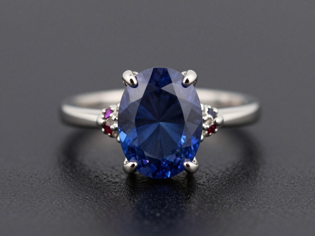 Engagement ring with colored gemstone accents Engagement ring with colored gemstone accents