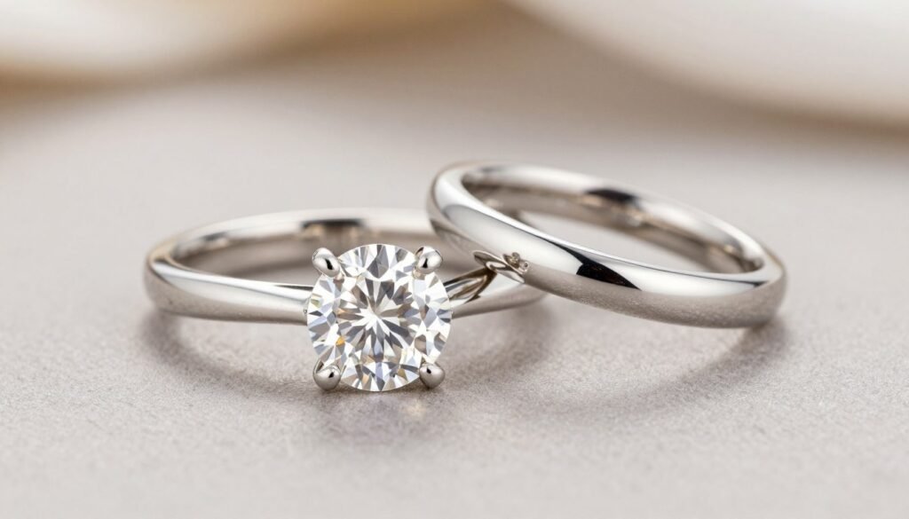 Engagement ring with matching wedding band set Engagement ring with matching wedding band set