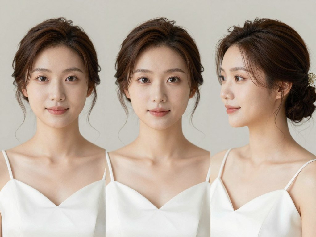 Face-framing bridesmaid hairstyle in portrait photography Face-framing bridesmaid hairstyle in portrait photography