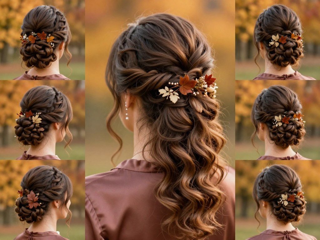 Fall bridesmaid hairstyle with rich seasonal texture Fall bridesmaid hairstyle with rich seasonal texture