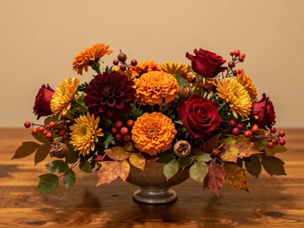 Fall wedding flower decorations with rich autumn colors and textures Fall wedding flower decorations with rich autumn colors and textures