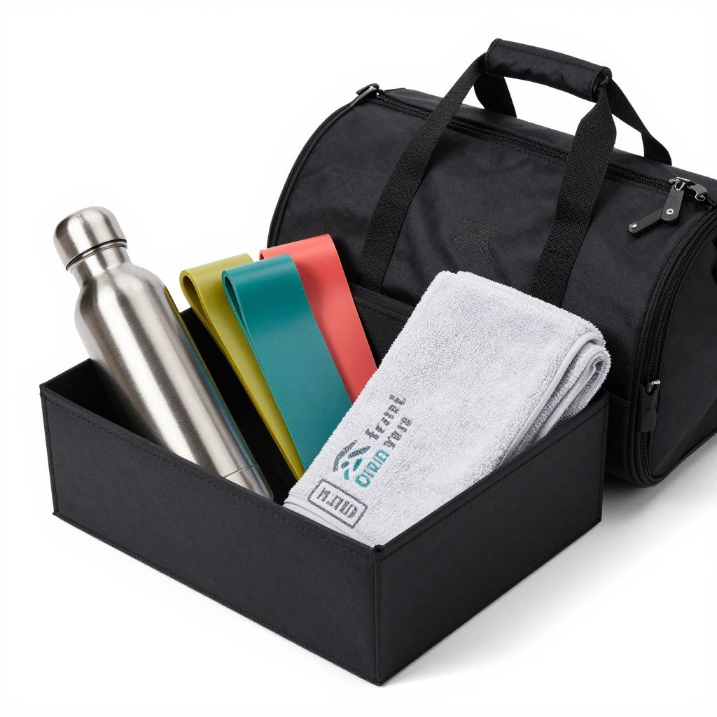 Fitness and sports groomsmen gift box with water bottle and gear