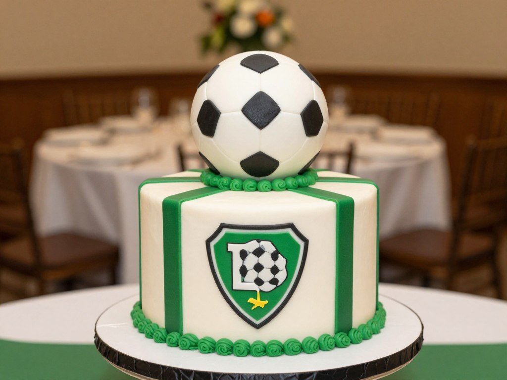 Football themed grooms cake with team colors