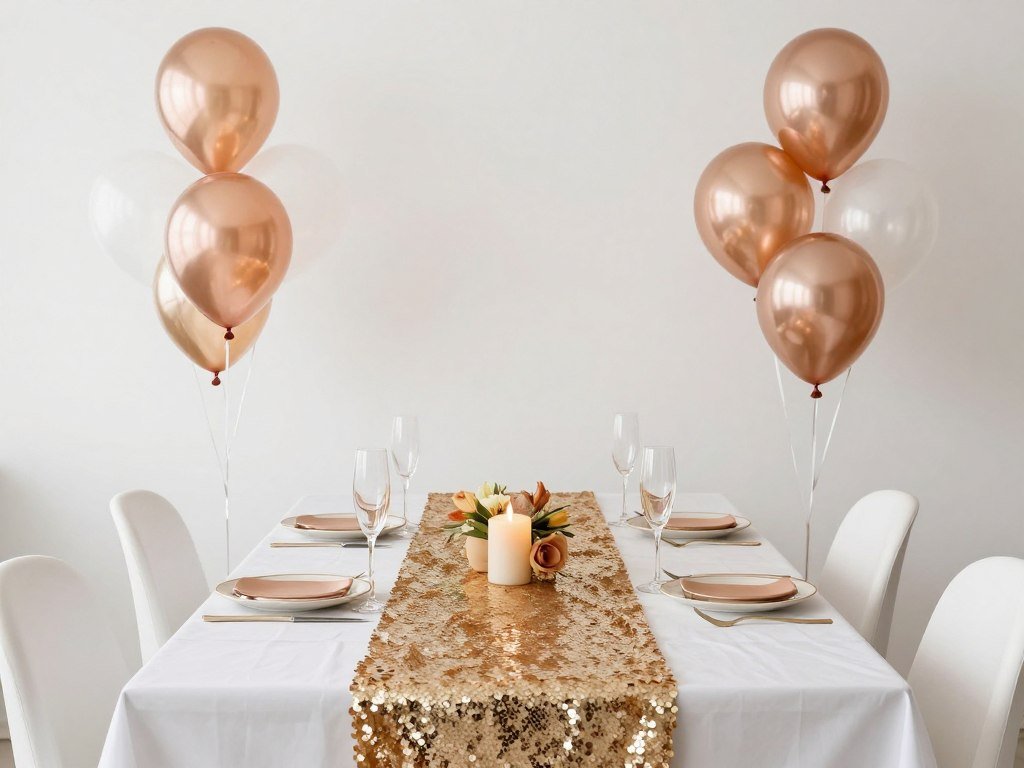 Glamorous bachelorette decor featuring gold accents, sequins, and champagne-themed elements Glamorous bachelorette decor featuring gold accents, sequins, and champagne-themed elements