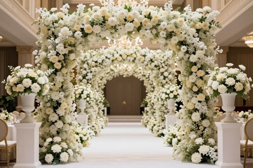 Grand floral entrance installation for wedding