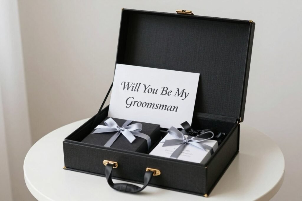 Groomsmen proposal box with will you be my groomsman card