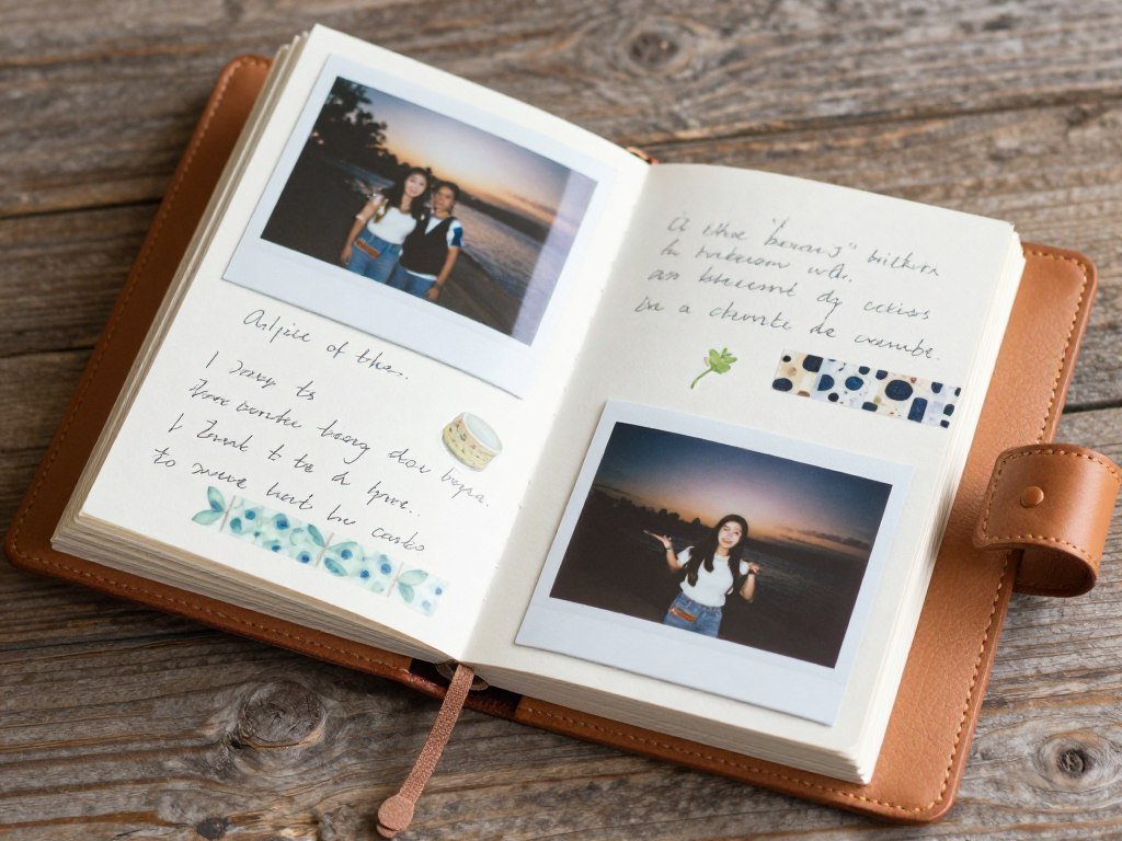Handmade photo album with polaroid pictures Handmade photo album with polaroid pictures