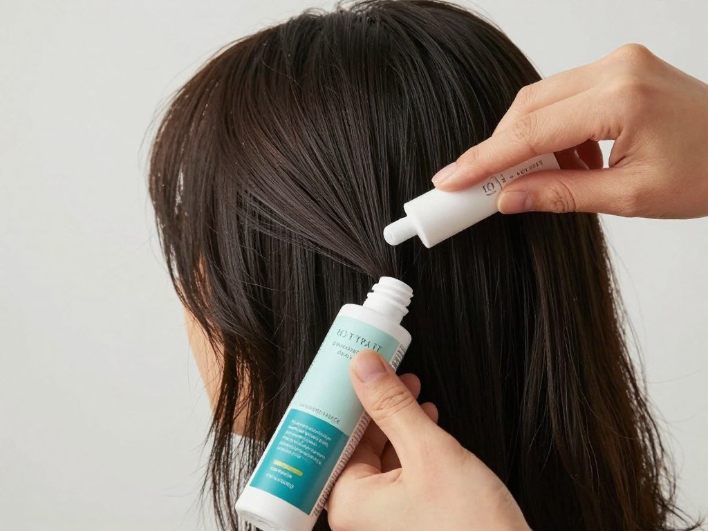 Heat protectant being applied before styling tools Heat protectant being applied before styling tools