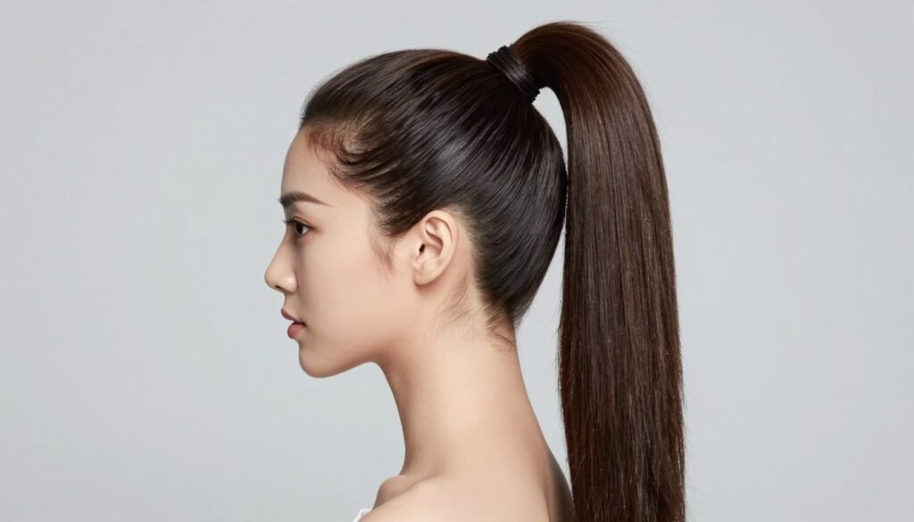 High ponytail birthday hairstyle with volume