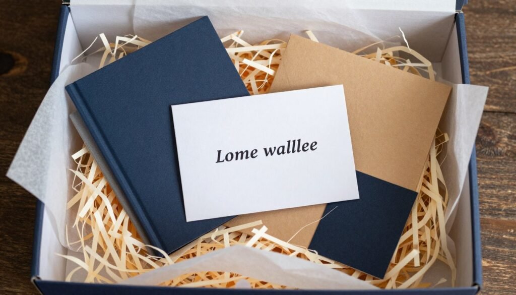 Interior of groomsmen proposal box showing professional item arrangement