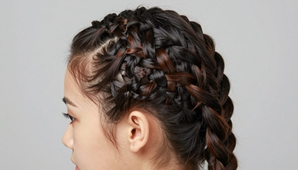 Intricate braided hairstyle for birthday