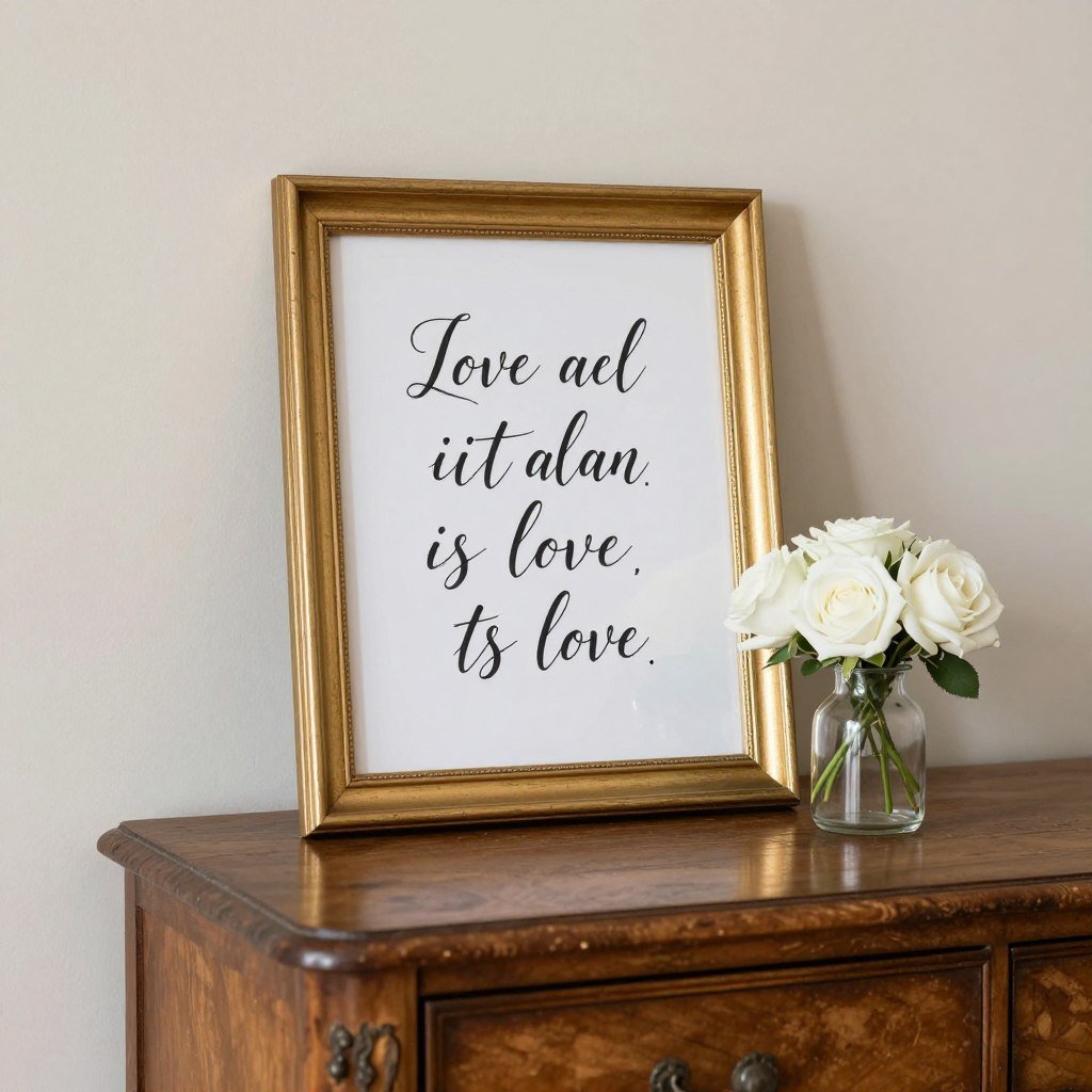 Italian themed bridal shower decorative sign with romantic quote