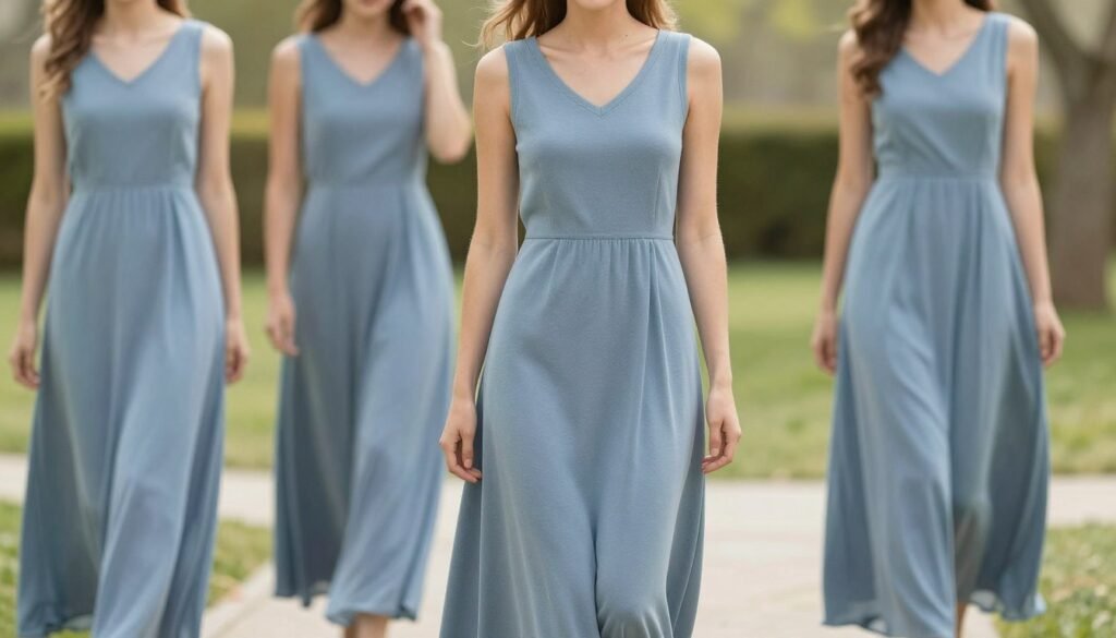 Jersey knit bridesmaid dress comfortable style