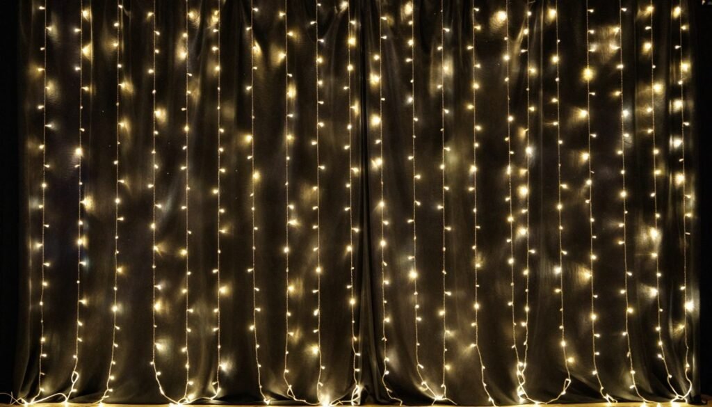 LED curtain light backdrop decoration creating a starry effect for an evening event