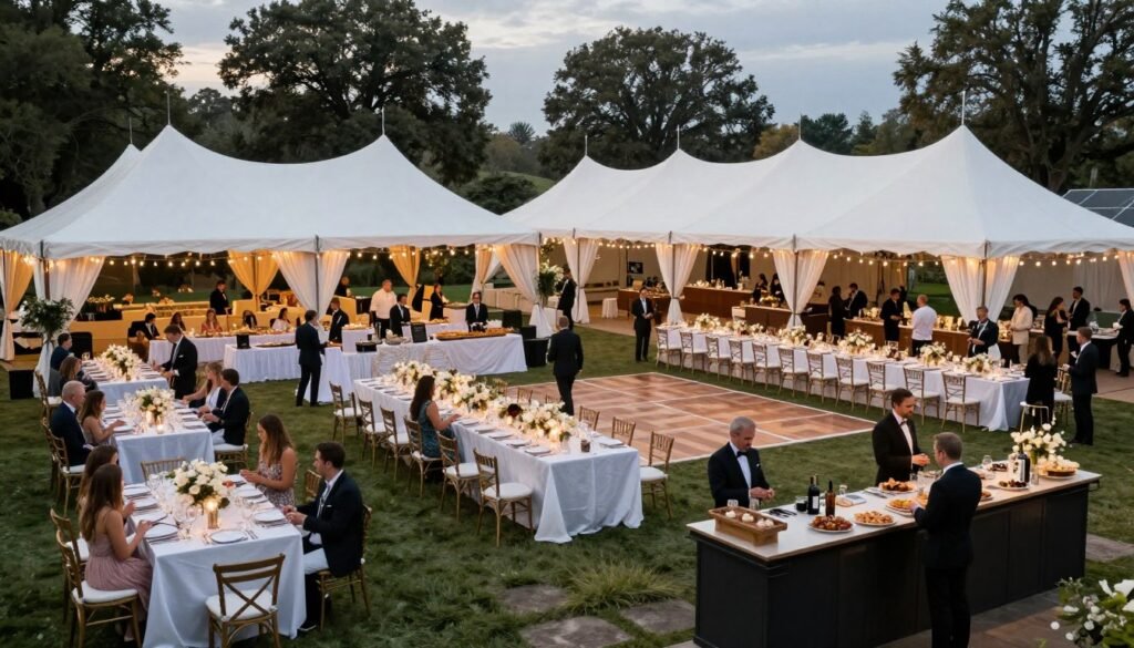 Large elegant backyard wedding