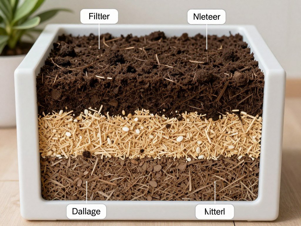 Layering materials in the planter box