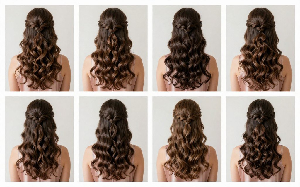 Long hair bridesmaid hairstyle showing styling versatility Long hair bridesmaid hairstyle showing styling versatility