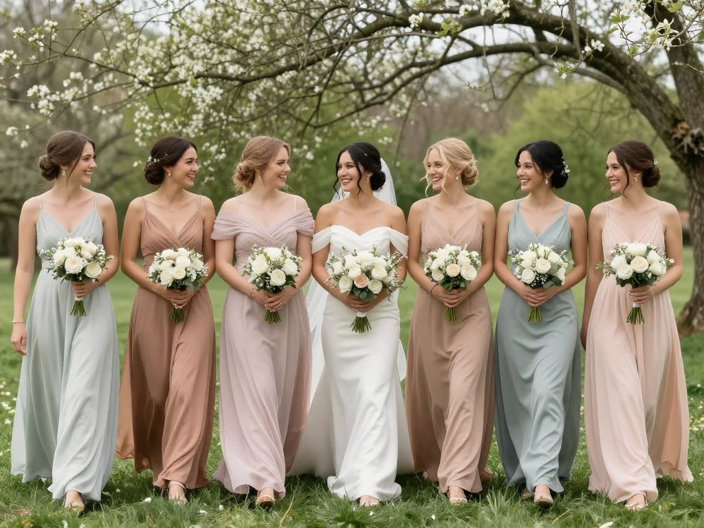 Maxi dress spring wedding party group