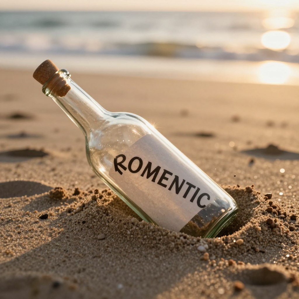 Message in bottle on sandy beach
