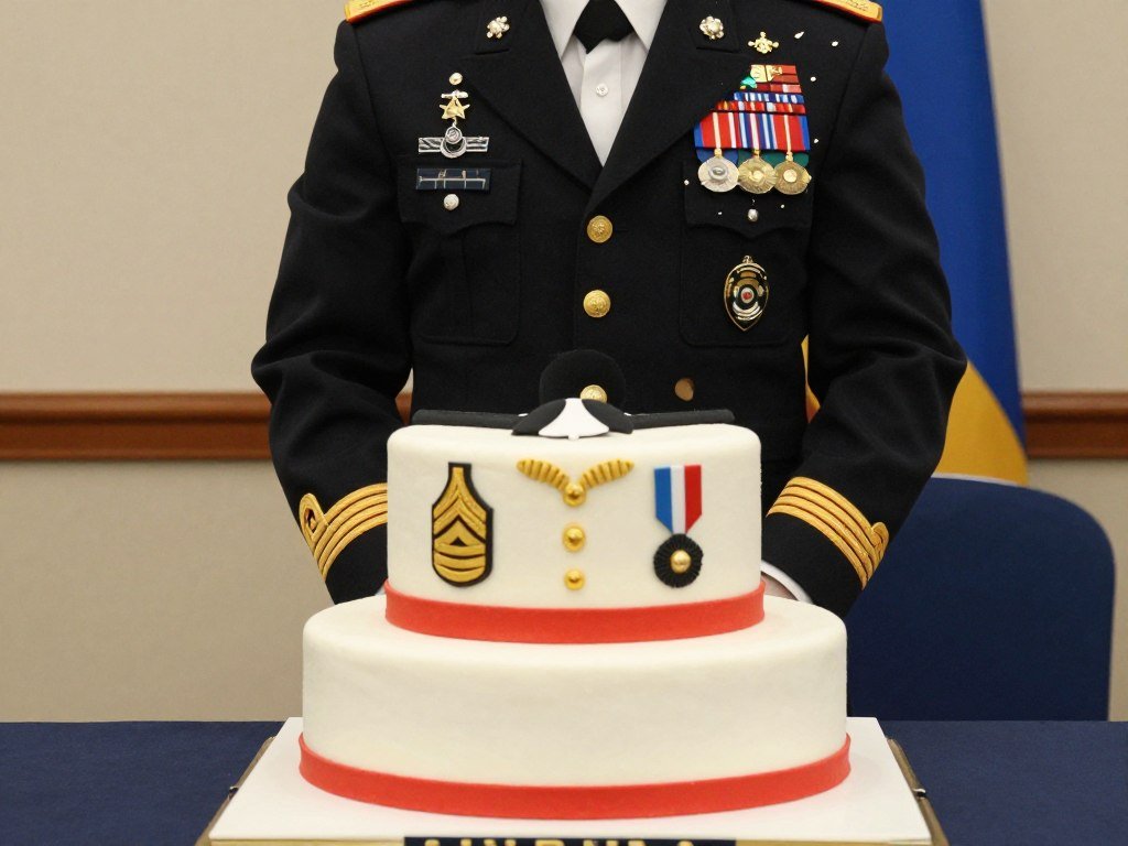 Military uniform grooms cake design