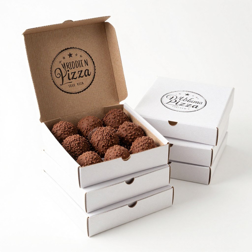 Mini pizza boxes filled with treats as bridal shower favors