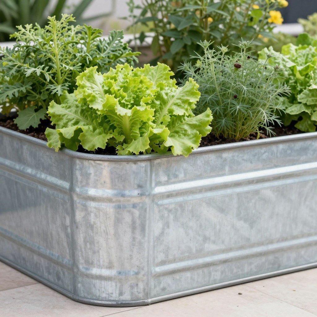 Modern galvanized metal raised planter bed Modern galvanized metal raised planter bed