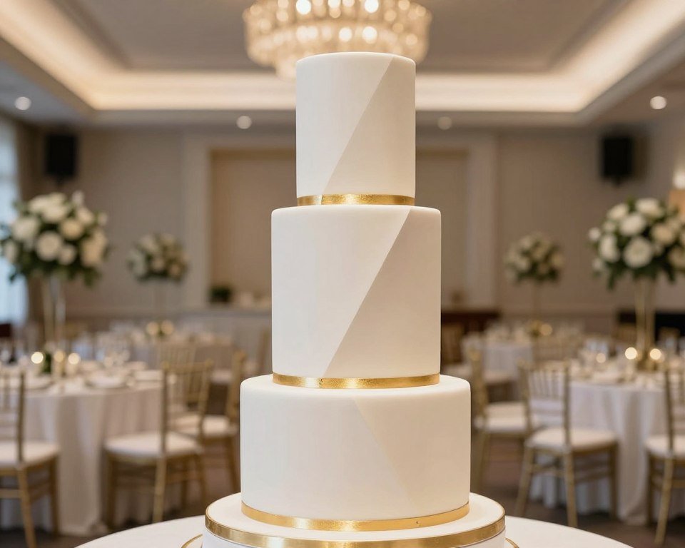 Modern geometric grooms cake design