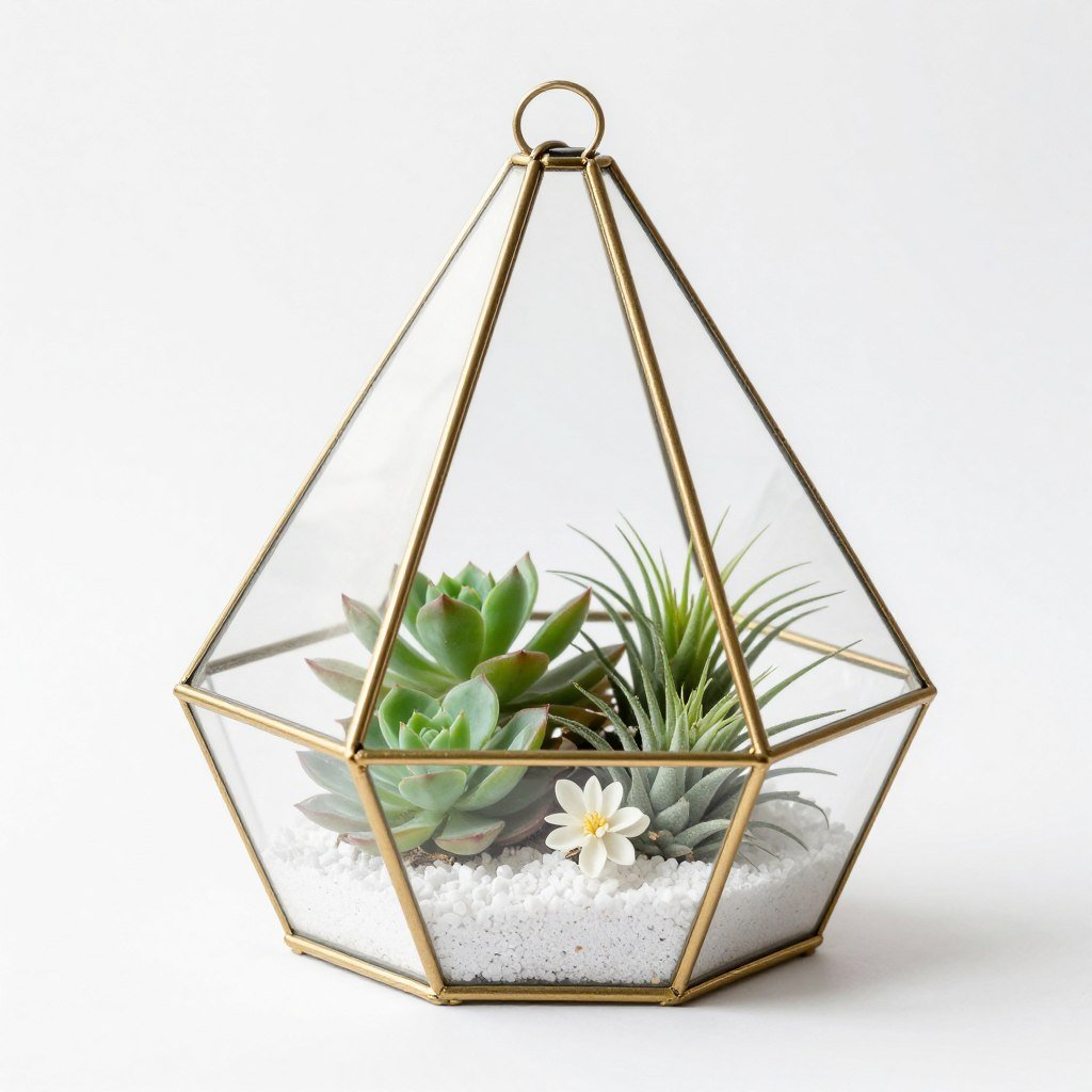 Modern geometric terrarium centerpiece