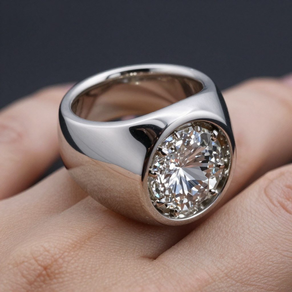 Modern thick band engagement ring Modern thick band engagement ring