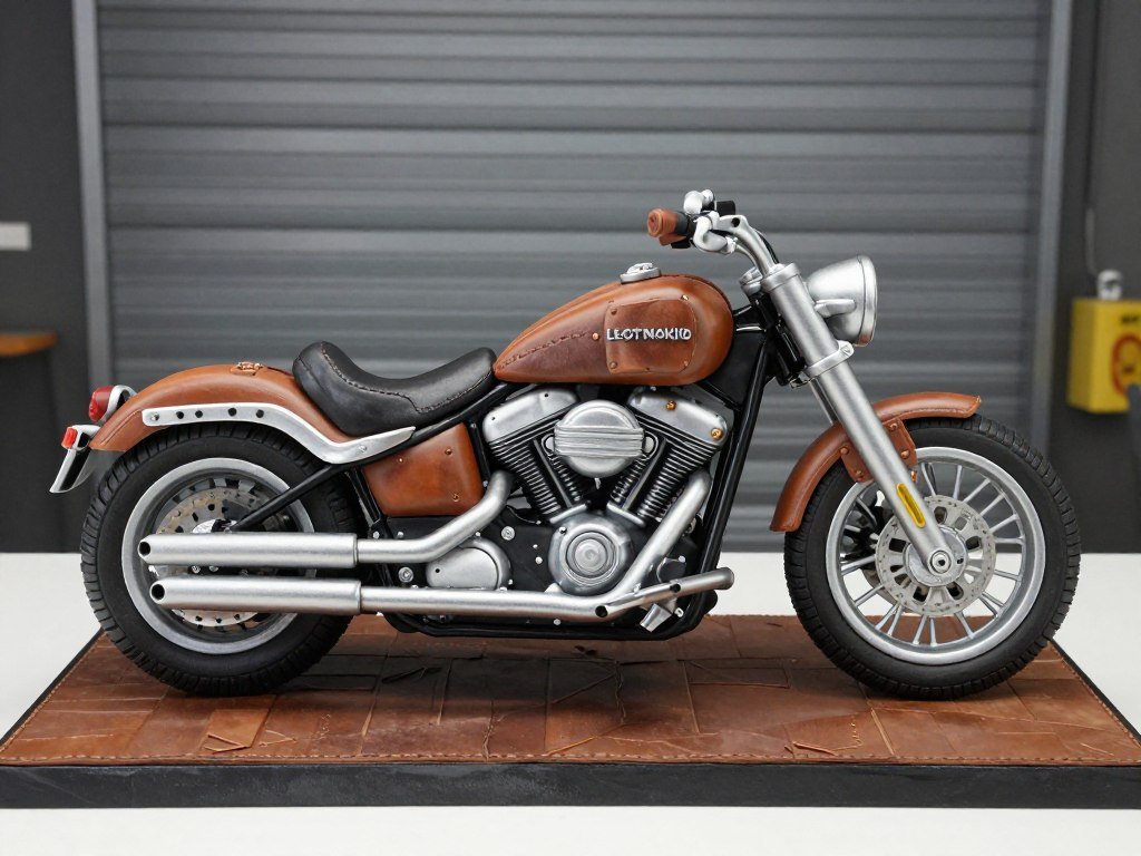 Motorcycle grooms cake with detailed design