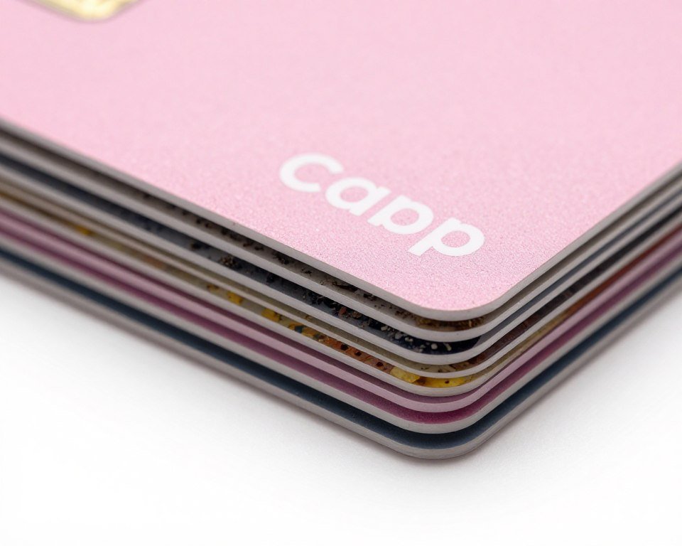 Multi-layered resin design on pink cashapp card