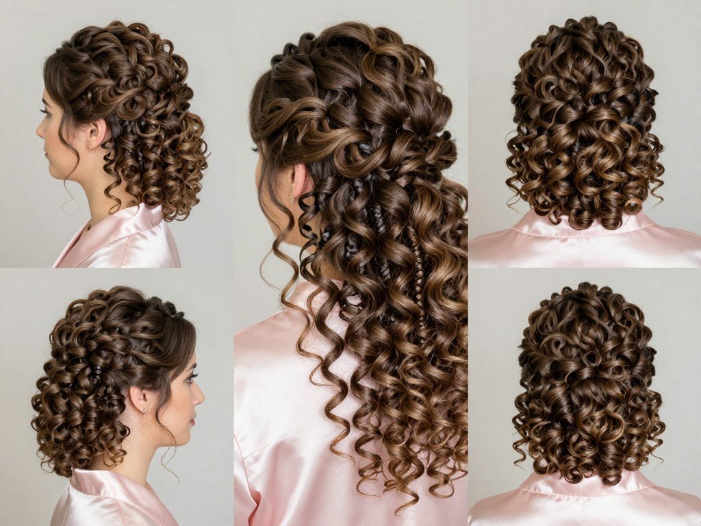 Natural coil bridesmaid hairstyle with defined pattern Natural coil bridesmaid hairstyle with defined pattern