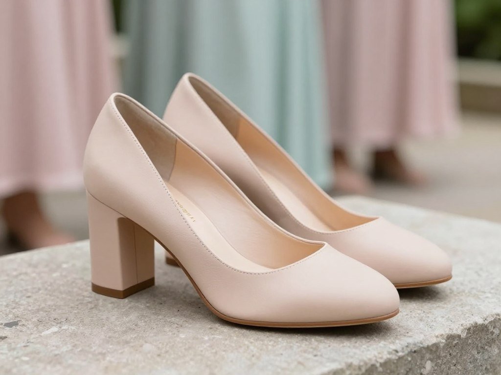 Nude heels bridesmaid shoes spring wedding
