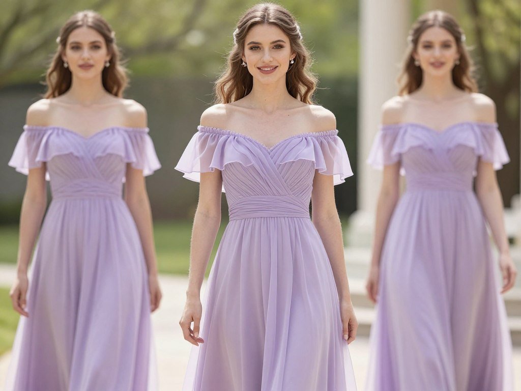 Off-shoulder dress flutter sleeves spring