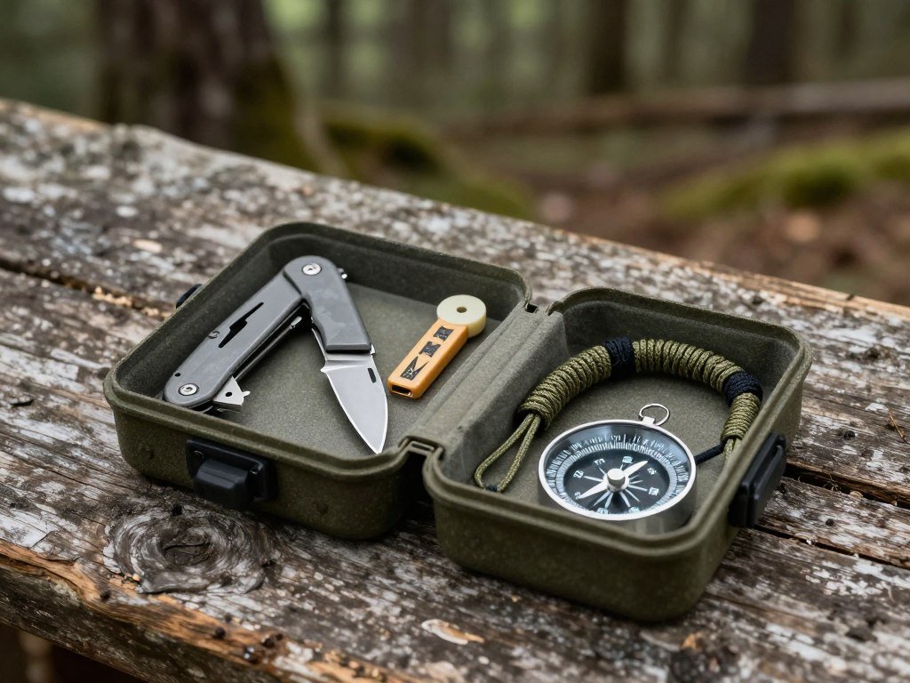 Outdoor camping groomsmen gift box with survival tools