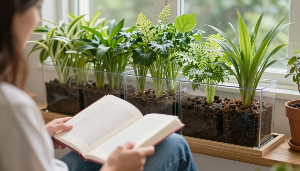 Person relaxing while their DIY self watering planter takes care of the plants