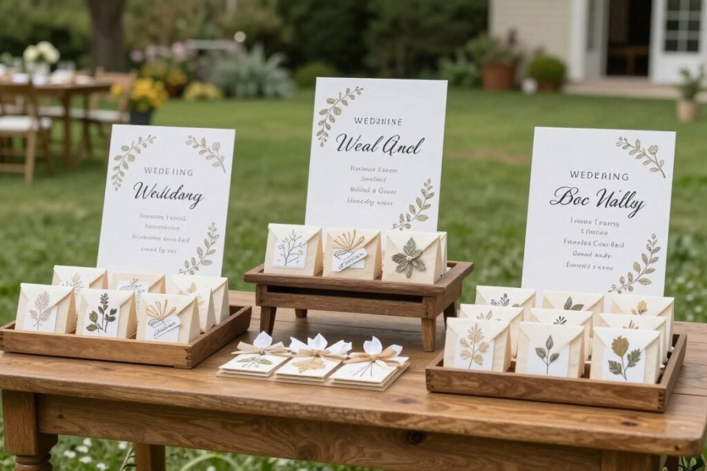 Personalized wedding favors as decorative elements