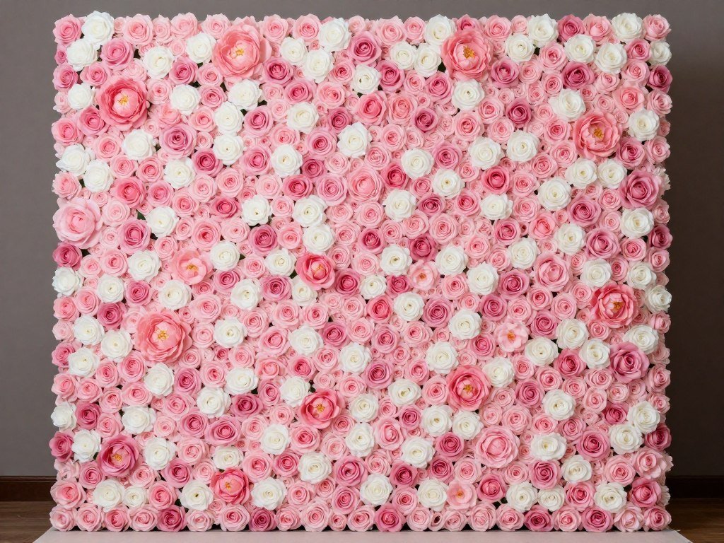 Pink and white flower wall backdrop for bachelorette photos Pink and white flower wall backdrop for bachelorette photos