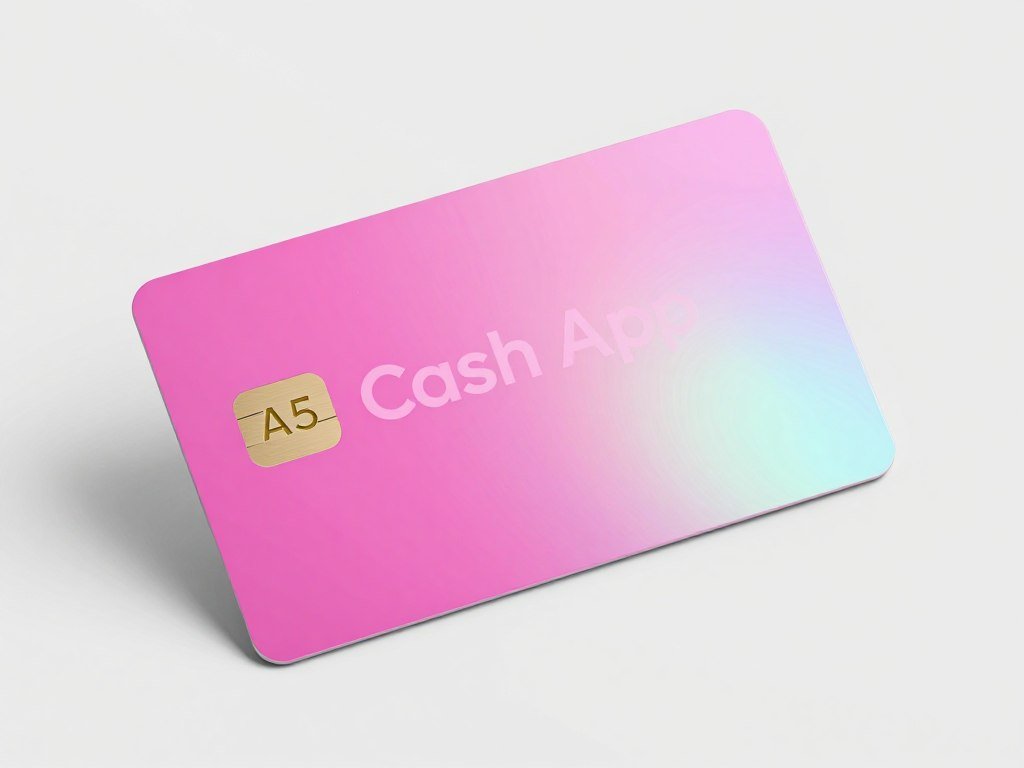 Pink cash app card with custom vinyl wrap design