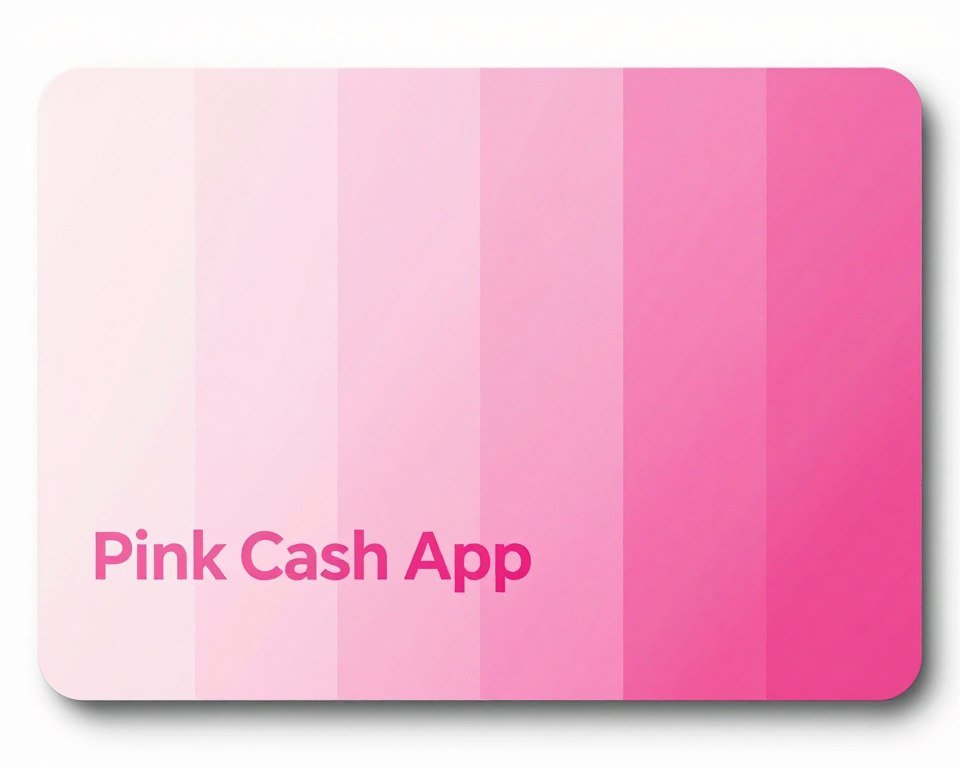 Pink cash app card with various shades of pink decorations