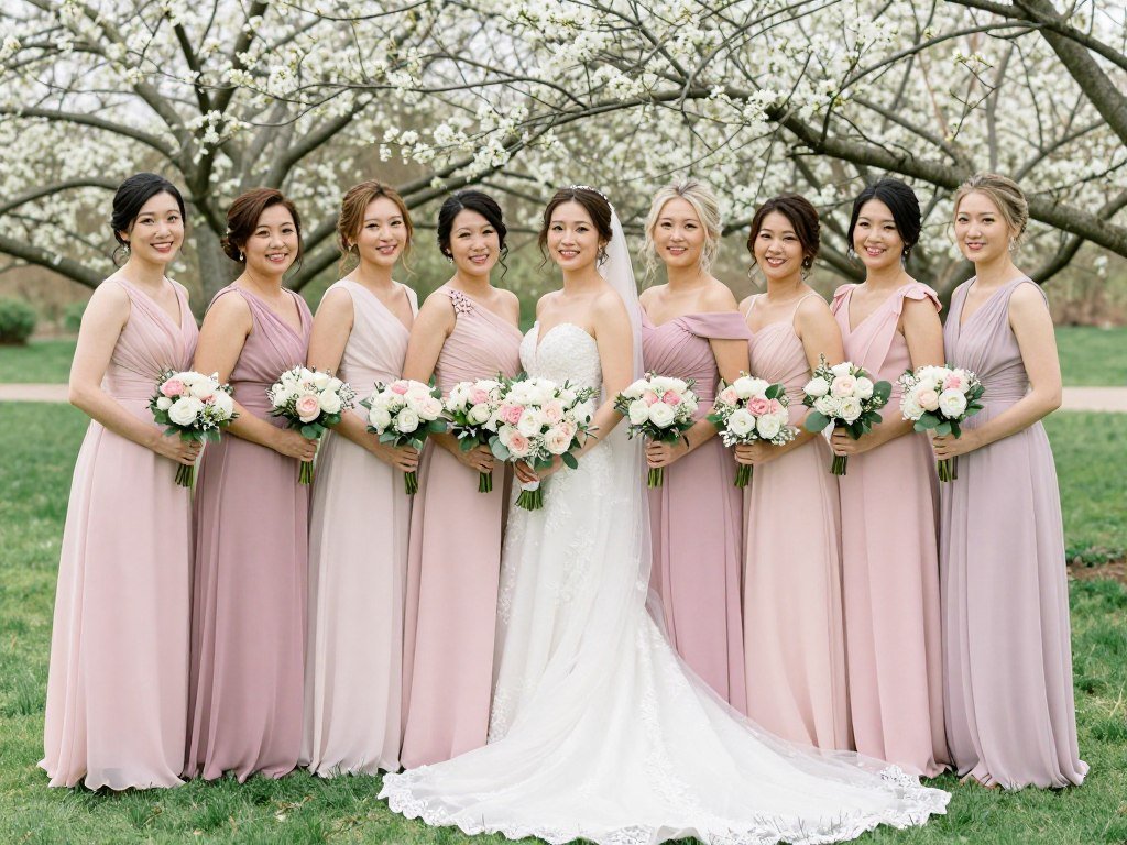Pink tones mixed bridesmaid dress collection