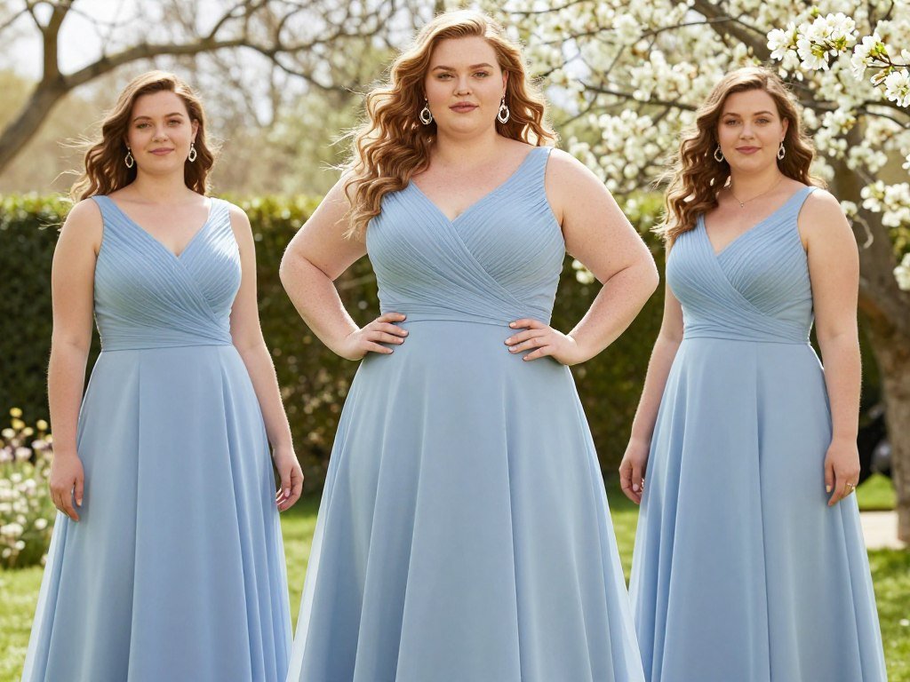 Plus size bridesmaid dress flattering spring style